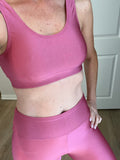 Essential Shine Sports Bra (sweet pink) wearing set