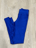 Striped High-Rise Legging (royal blue) lay flat